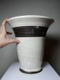 Grande lampe moderne Raku beige et brun Keramos Sèvres - Jean Besnard 1889-1958 | Puces Privées