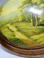 Paysage huile sur bois bombé Italien vintage style baroque Florentin | Puces Privées