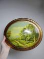 Paysage huile sur bois bombé Italien vintage style baroque Florentin | Puces Privées