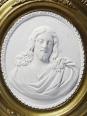 Médaillon mural religieux Christ plâtre ancien XIXe style Louis XVI XIXe | Puces Privées