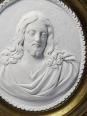 Médaillon mural religieux Christ plâtre ancien XIXe style Louis XVI XIXe | Puces Privées