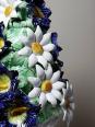 Centre de table trompe l'oeil faïence Italienne vintage corbeille de fleurs | Puces Privées