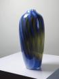 Vase vintage verre fumé doublé d'opaline bulle de savon Murano | Puces Privées