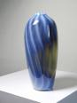 Vase vintage verre fumé doublé d'opaline bulle de savon Murano | Puces Privées