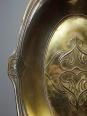 Plat coupe en laiton repoussé Art Nouveau ancien XIXe feuilles de lierre | Puces Privées