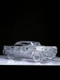 Presse papier vintage grosse voiture Chevrolet Bel Air 1957 en cristal | Puces Privées