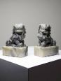 Paire de petits Chiens/Lions Foo en pierre de savon sculptée vintages | Puces Privées
