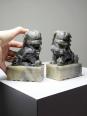 Paire de petits Chiens/Lions Foo en pierre de savon sculptée vintages | Puces Privées