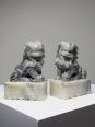 Paire de petits Chiens/Lions Foo en pierre de savon sculptée vintages | Puces Privées
