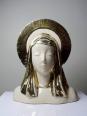 Buste Vierge auréolée céramique émaillée artisanat vintage/ancien | Puces Privées