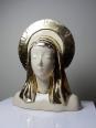 Buste Vierge auréolée céramique émaillée artisanat vintage/ancien | Puces Privées