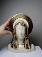 Buste Vierge auréolée céramique émaillée artisanat vintage/ancien | Puces Privées