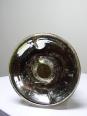Ancienne petite vierge en verre églomisée polychrome XIXe | Puces Privées