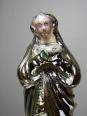 Ancienne petite vierge en verre églomisée polychrome XIXe | Puces Privées