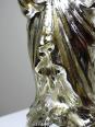 Ancienne petite vierge en verre églomisée polychrome XIXe | Puces Privées