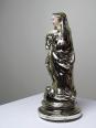 Ancienne petite vierge en verre églomisée polychrome XIXe | Puces Privées