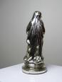 Ancienne petite vierge en verre églomisée polychrome XIXe | Puces Privées
