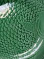 7 Assiettes plates anciennes poissons vert barbotine de Sarreguemines | Puces Privées