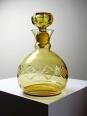 Carafe à décanter verre soufflé ciselé ambré Tchèque vintage/ancienne | Puces Privées
