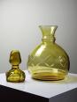 Carafe à décanter verre soufflé ciselé ambré Tchèque vintage/ancienne | Puces Privées