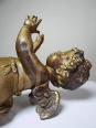 Petit angelot, putto en bronze doré ancien élément décoratif XIXe | Puces Privées