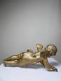 Petit angelot, putto en bronze doré ancien élément décoratif XIXe | Puces Privées