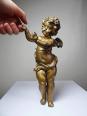 Petit angelot, putto en bronze doré ancien élément décoratif XIXe | Puces Privées