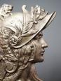 Plaque en bronze doré ancien profil de Marianne Art Nouveau | Puces Privées