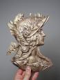 Plaque en bronze doré ancien profil de Marianne Art Nouveau | Puces Privées