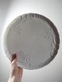 Grand plat à tarte vintage/ancien porcelaine fine de Limoges blanche | Puces Privées