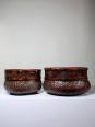 Duo de panières en bambou tressé Japonaises artisanales gigognes vintages | Puces Privées