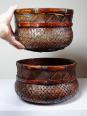 Duo de panières en bambou tressé Japonaises artisanales gigognes vintages | Puces Privées