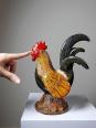 Petit coq décoratif en céramique émaillé artisanale art populaire | Puces Privées