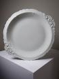 Grand plat de service porcelaine fine de Limoges blanche vintage/ancien | Puces Privées
