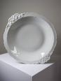 Grand plat de service creux porcelaine fine de Limoges blanche vintage/ancien | Puces Privées