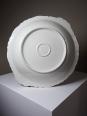 Grand plat de service creux porcelaine fine de Limoges blanche vintage/ancien | Puces Privées