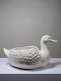 Cache pot/Coupe canard en faïence craquelée beige vintage | Puces Privées