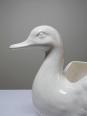 Cache pot/Coupe canard en faïence craquelée beige vintage | Puces Privées