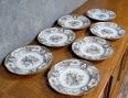 Ensemble de 6 assiettes plus 1 en porcelaine Anglaise époque début XXeme | Puces Privées