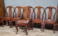 Asie XXeme: Série de 6 chaises en bois exotique massif vers 1940 | Puces Privées