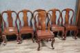 Asie XXeme: Série de 6 chaises en bois exotique massif vers 1940 | Puces Privées