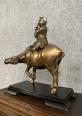 Asie XXeme : Sculpture en bronze a patine cuivrée avec traces d'argenture | Puces Privées