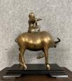 Asie XXeme : Sculpture en bronze a patine cuivrée avec traces d'argenture | Puces Privées
