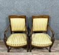 Paire de fauteuils aux Dauphins époque Empire en acajou vers 1810 | Puces Privées