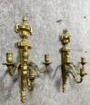 Paire d'appliques Empire aux cariatides en bronze doré | Puces Privées