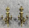 Paire d'appliques Empire aux cariatides en bronze doré | Puces Privées
