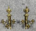 Paire d'appliques Empire aux cariatides en bronze doré | Puces Privées