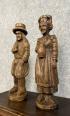 Sculptures en bois figurant un couple de Bretons époque XIXeme | Puces Privées