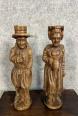 Sculptures en bois figurant un couple de Bretons époque XIXeme | Puces Privées
