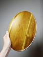 Présentoir ovale en bois sur pied tourné vintage | Puces Privées
